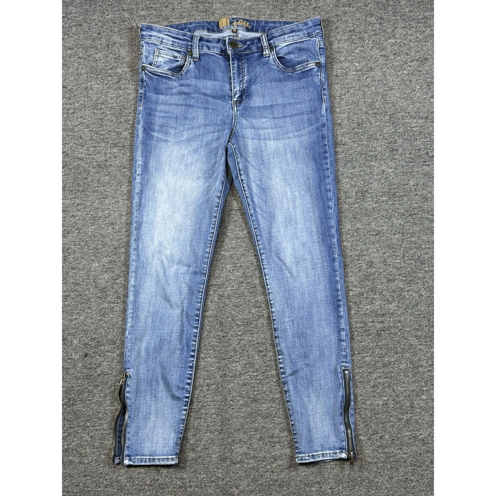 KUT From The Kloth Diana Skinny Ankle Zip Jeans Womens Size 10 Slim Moto